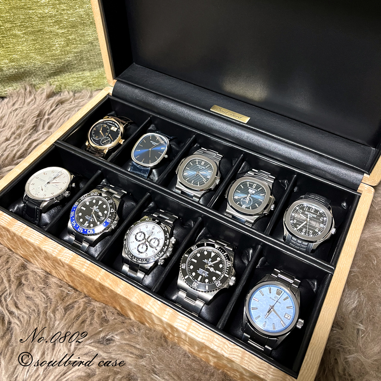 時計ケース 腕時計 収納ケース 7本用 平置き2本 黒合皮 コレクション IG-ZERO53A-1 当店オリジナル 高級時計ケース ギフトラッピング込み