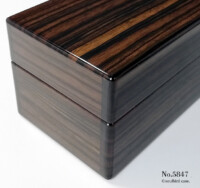 左面 縞黒檀高級時計ケース 左面 縞黒檀高級時計ケース