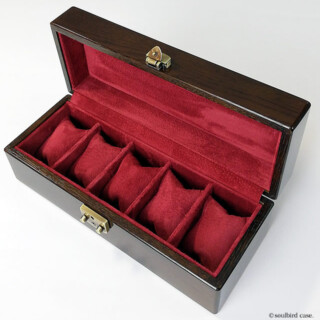 内装レザー K834 pig スエード 赤 オーク材時計ケース5本用サイズ 内装レザーpig スエード赤