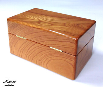 後ろ面 ケヤキ材 時計ケース No3434